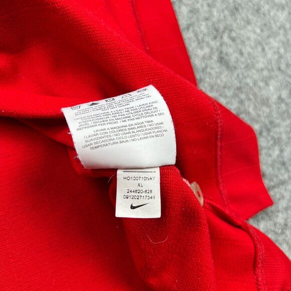 Nike Golf Shirt Mens Extra Large Red Dri Fit Short Sleeve Polo Golfer Casual Y2K - Picture 12 of 13